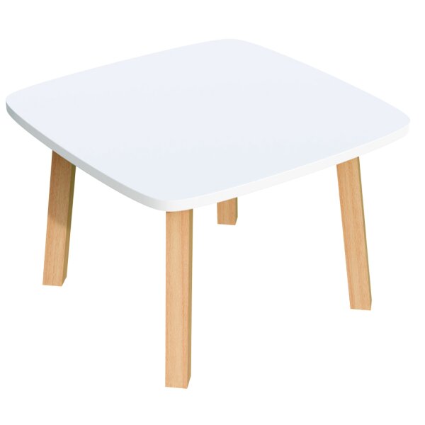 PAPERFLOW Beistelltisch "WOODY", aus massivem Holz, weiss