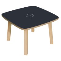 PAPERFLOW Beistelltisch WOODY, aus massivem Holz, anthrazit