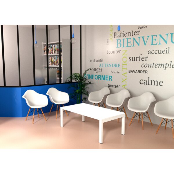 PAPERFLOW Table basse easyDesk, rectangulaire, hêtre / blanc