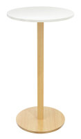 PAPERFLOW Stehtisch Woody, Durchmesser 600 mm, weiss buche