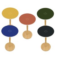 PAPERFLOW Stehtisch Woody, Durchmesser 600 mm, blau buche