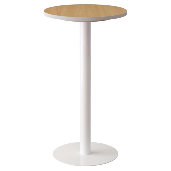 PAPERFLOW Table haute easyDesk, diam. 800 mm, blanc / blanc
