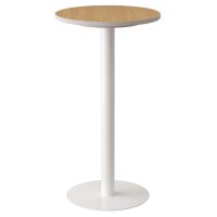 PAPERFLOW Table haute easyDesk, diam. 800 mm, blanc / blanc