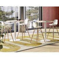 PAPERFLOW Stehtisch easyDesk, Durchmesser 800mm, buche weiss