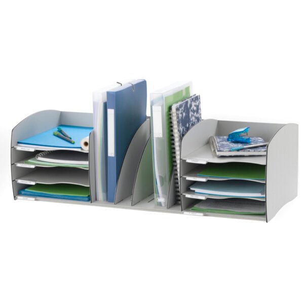 PAPERFLOW Syst&egrave;me de rangement XL, 8 compartiments, gris