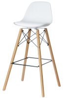 PAPERFLOW Chaise de bar STELLWOOD, ensemble de 2, blanc
