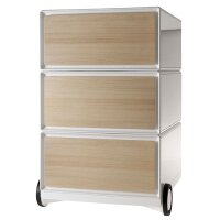 PAPERFLOW Caisson mobile easyBox, 3 tiroirs, blanc/orange