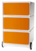 PAPERFLOW Rollcontainer "easyBox", 3 Schübe, weiss orange