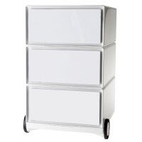 PAPERFLOW Rollcontainer "easyBox", 3 Schübe, weiss grün