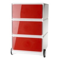 PAPERFLOW Rollcontainer "easyBox", 3 Schübe, weiss grün