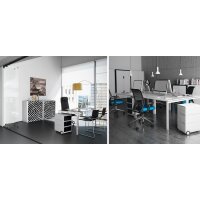 PAPERFLOW Rollcontainer "easyBox", 3 Schübe, weiss grün