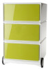 PAPERFLOW Rollcontainer "easyBox", 3 Schübe, weiss grün