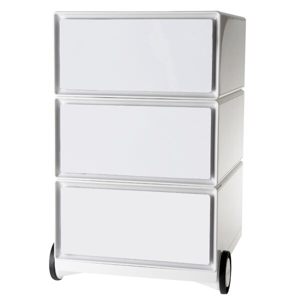 PAPERFLOW Caisson mobile easyBox, 3 tiroirs, blanc / blanc