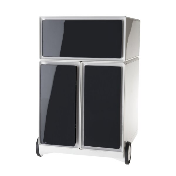 PAPERFLOW Rollcontainer easyBox, 1 Schub, weiss gr&uuml;n