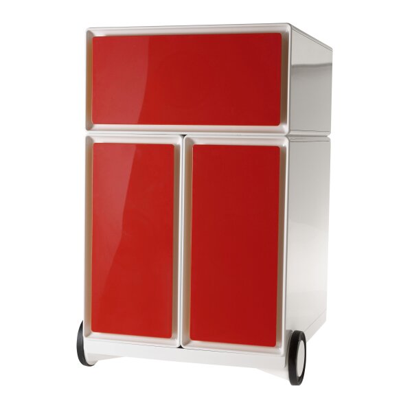 PAPERFLOW Rollcontainer easyBox, 1 Schub, weiss gr&uuml;n