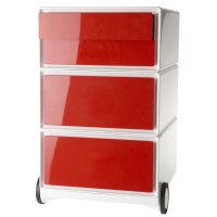 PAPERFLOW Rollcontainer easyBox, 4 Schübe, weiss schwarz