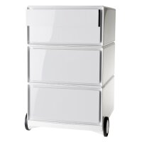 PAPERFLOW Rollcontainer easyBox, 4 Schübe, weiss grün