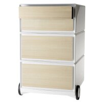 PAPERFLOW Rollcontainer easyBox, 4 Schübe, weiss grün