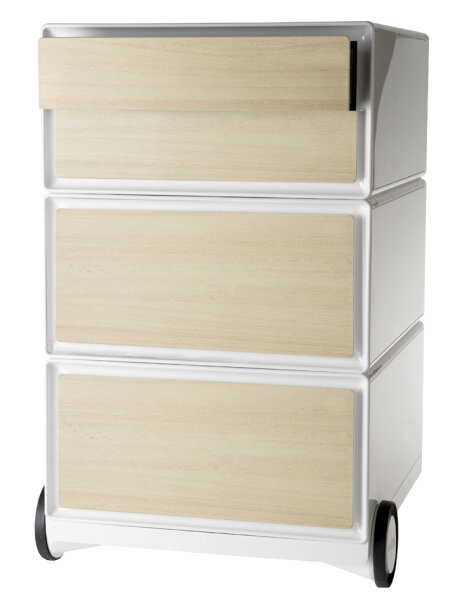 PAPERFLOW Caisson mobile easyBox, 4 tiroirs, blanc/blanc