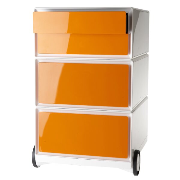 PAPERFLOW Caisson mobile easyBox, 4 tiroirs, blanc/h&ecirc;tre