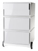 PAPERFLOW Rollcontainer easyBox, 4 Schübe, weiss buche