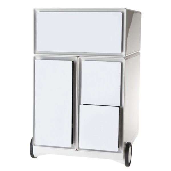 PAPERFLOW Rollcontainer "easyBox", 1 Schub, weiss schwarz