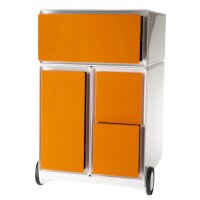 PAPERFLOW Caisson mobile easyBox, 1 tiroir, blanc / orange