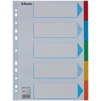 Esselte Karton-Register, blanko, A4, 6-teilig, mehrfarbig