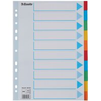Esselte Intercalaires en carton, uni, A4, 12 touches