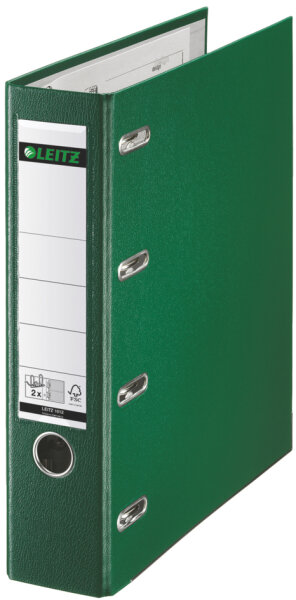 LEITZ Plastik-Doppelordner, für 2 x A5 quer, 75 mm, grün
