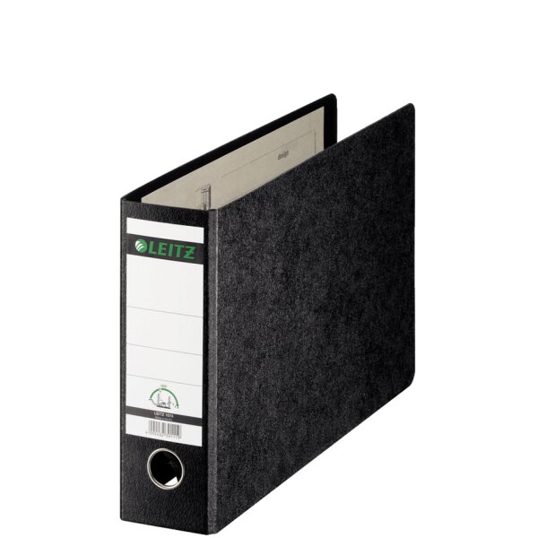 LEITZ Hartpappe-Ordner, 180 Grad, DIN A6 quer, 75 mm,schwarz