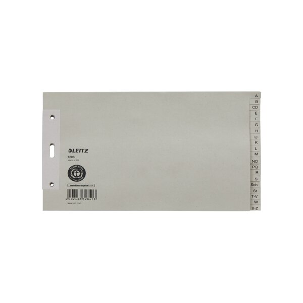 LEITZ Intercalaires en papier nature, A-Z, A5 paysage, 20