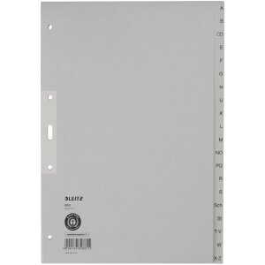 LEITZ Intercalaires en papier naturel, A-Z, A4+, mi-hauteur