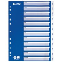 LEITZ Kunststoff-Register, Monate, A4, Jan.-Dez., PP, weiss