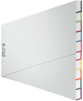 LEITZ Kunststoff-Register, blanko, A4 Überbreite, 15-teilig