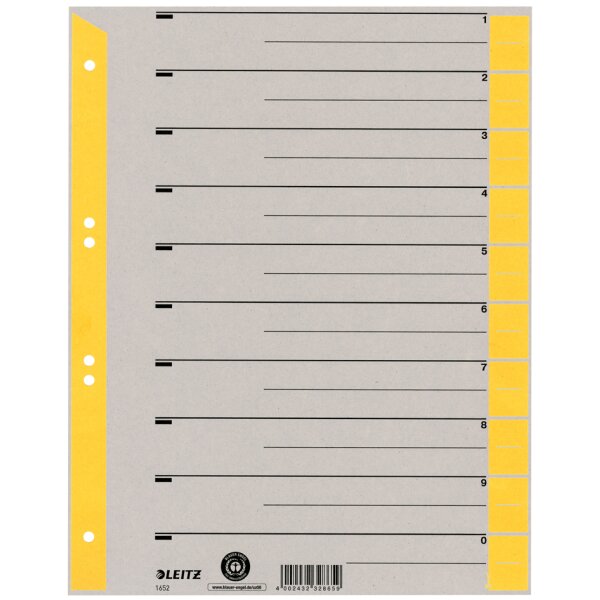 LEITZ Intercalaires, format A4 extra large, en carton solide