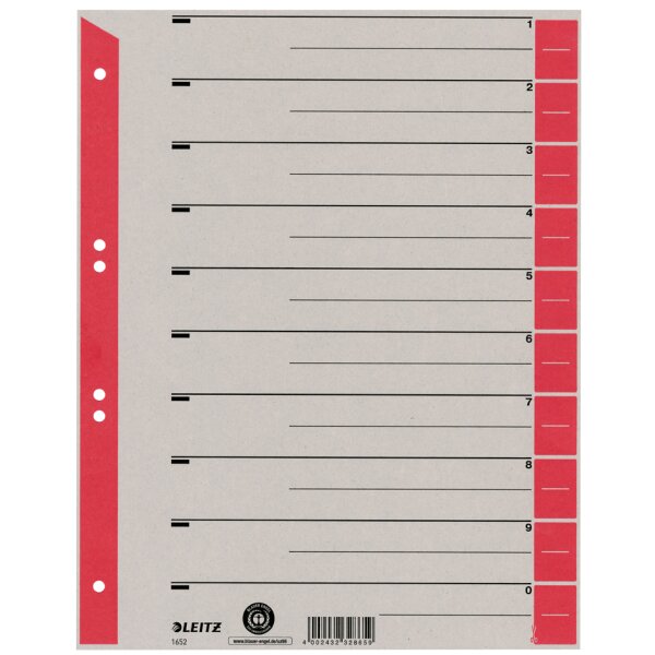 LEITZ Trennblätter, A4 Überbreite, Kraftkarton 230g qm