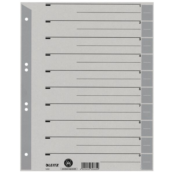 LEITZ Trennblätter, A4 Überbreite, Kraftkarton 230g qm, grün