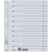 LEITZ Trennblätter, A4 Überbreite, Kraftkarton 200g qm, grau