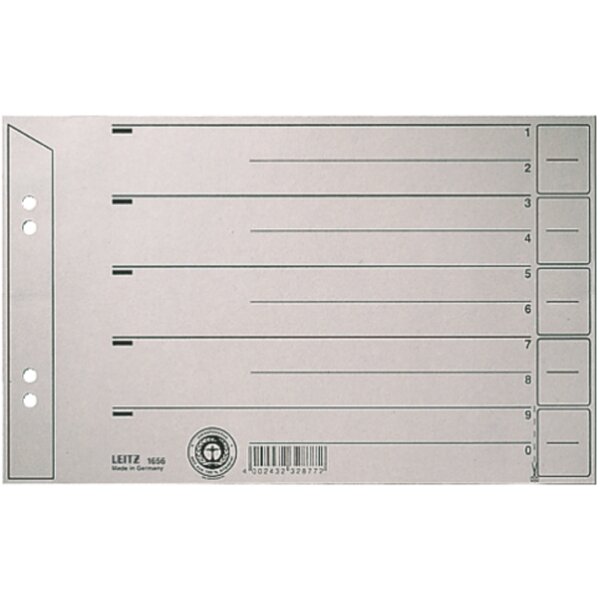 LEITZ Intercalaires, format A5 paysage, carton solide