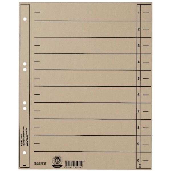 LEITZ Trennblätter, A4 Überbreite, Manilakarton 230g qm,gelb