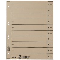 LEITZ Intercalaires, format A4 extra large,en carton manille