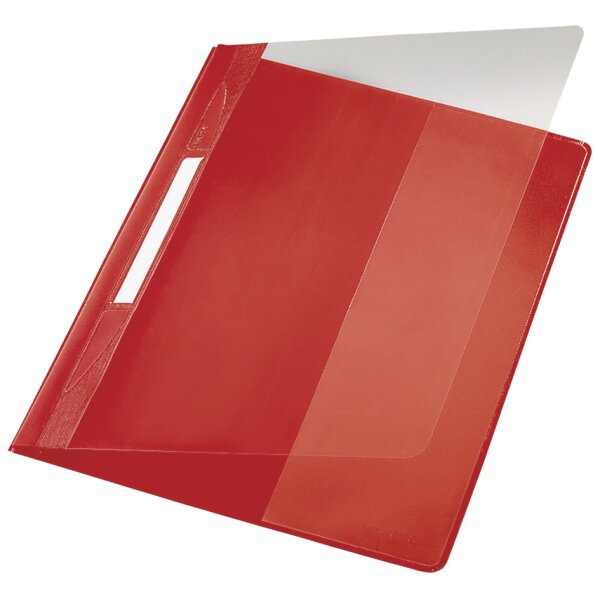 LEITZ Chemise &agrave; lamelle Exquisit, format A4+, PVC, rouge,