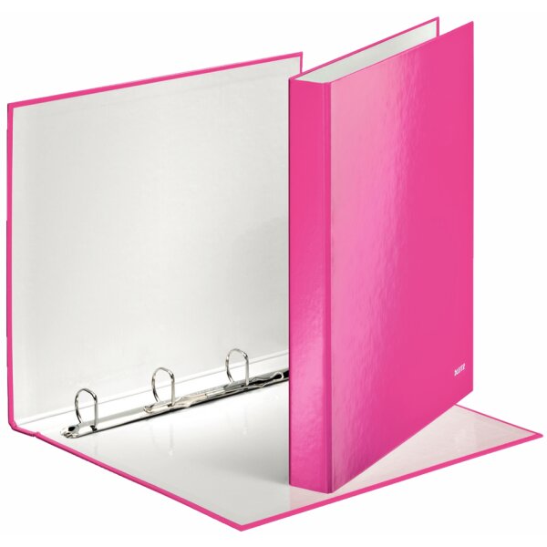 LEITZ Ringbuch WOW, DIN A4, Hartpappe, pink