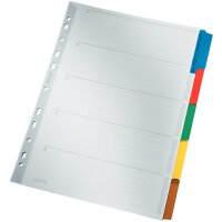 LEITZ Intercalaires en carton mylar, blanc, A4, gris, 10