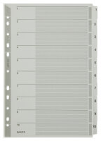 LEITZ Intercalaires en carton mylar, chiffres, A4, 1-10,gris