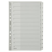 LEITZ Mylarkarton-Register, Zahlen, A4, 1-20, 20-teilig,grau