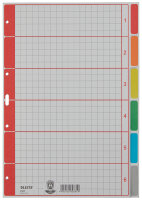 LEITZ Karton-Register extrastark, blanko, A4, 6-teilig, grau