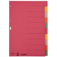 LEITZ Intercalaires en carton extra solide, blanc, A4, 10