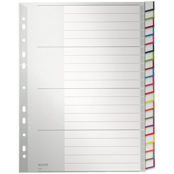 LEITZ Kunststoff-Register, blanko, A4 &Uuml;berbreite, 10-teilig